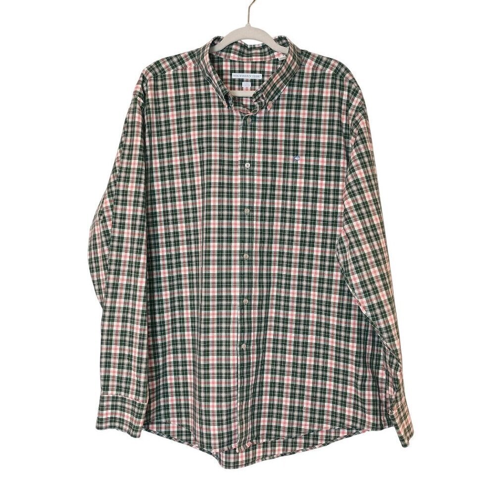 Southern Tide Plaid Lg Sleeve Button Down Shirt Preppy Business Causal Size Xxl
